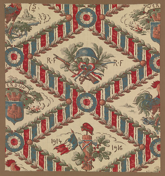 Toile de Guerre (War Toile), Unknown Designer, Printed cotton 