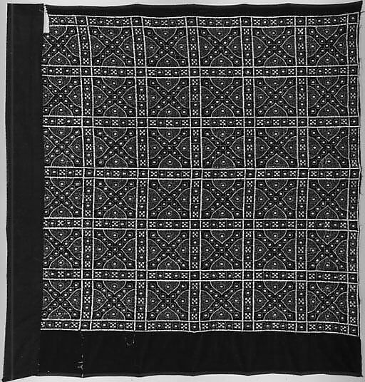 Textile piece, Aristocrat Embroidery (American), Lurex, metal, cotton 