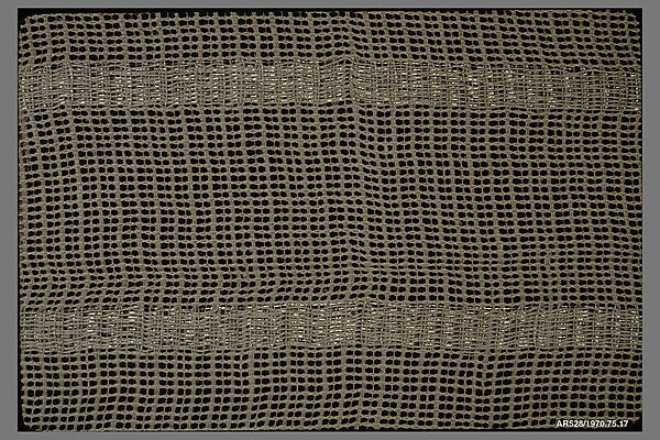 Textile sample, Anni Albers (American (born Germany), Berlin 1899–1994 Orange, Connecticut), Linen, metallic thread 