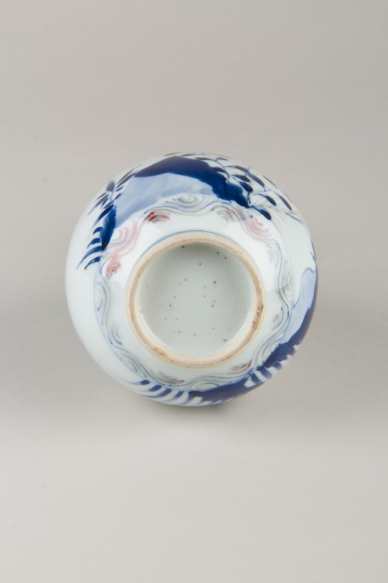 Bottle, Porcelain painted in underglaze blue and red, China