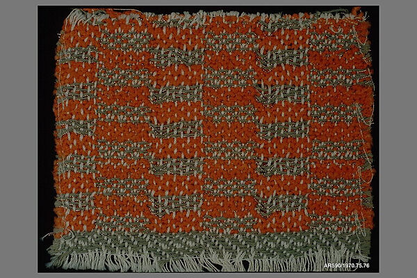 Textile sample, Anni Albers (American (born Germany), Berlin 1899–1994 Orange, Connecticut), Cotton and metallic thread 