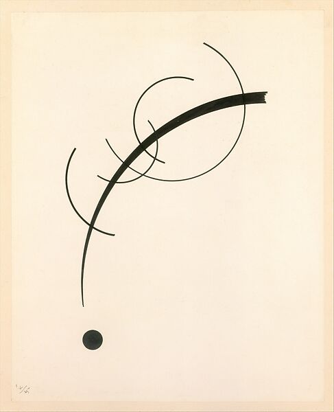 Free Curve to the Point - Accompanying Sound of Geometric Curves, Vasily Kandinsky (French (born Russia), Moscow 1866–1944 Neuilly-sur-Seine), Ink on paper, mounted on board 