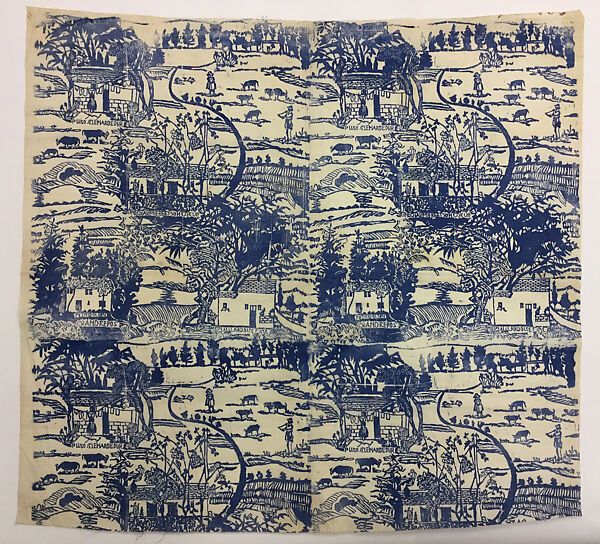 Paysage, Unknown Designer, Block-printed cotton 