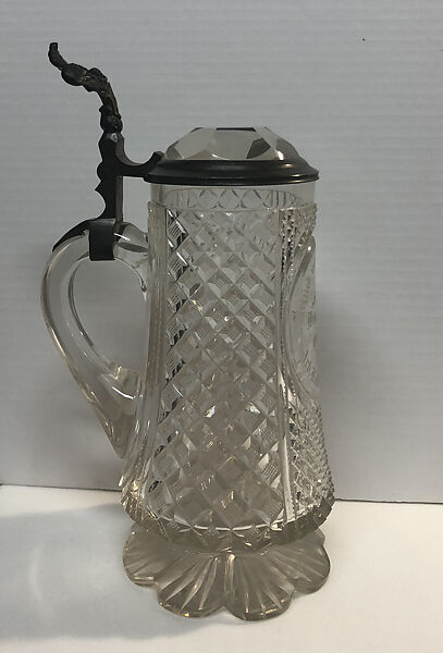 Tankard, Unknown Designer, Glass, pewter, Bohemian 