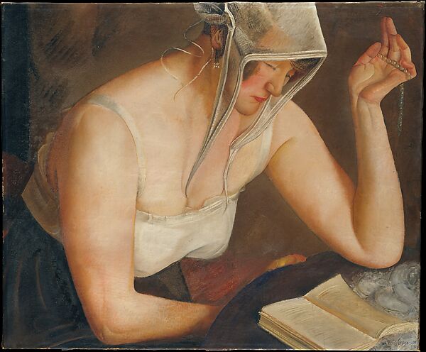 Woman Reading, Boris Grigoriev (Russian, Rybinsk 1886–1939 Cagnes-sur-Mer), Oil on canvas 