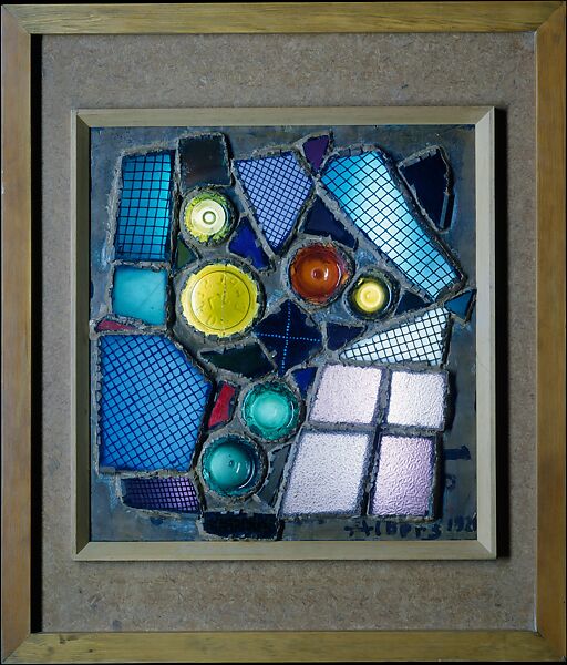 Rheinische Legende, Josef Albers (American (born Germany), Bottrop 1888–1976 New Haven, Connecticut), Glass, copper, metal, wood, epoxy putty, paint and wood particle board 
