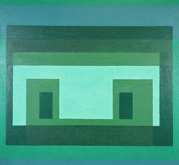 Variant: Six Greens, Josef Albers (American (born Germany), Bottrop 1888–1976 New Haven, Connecticut), Oil on Masonite 