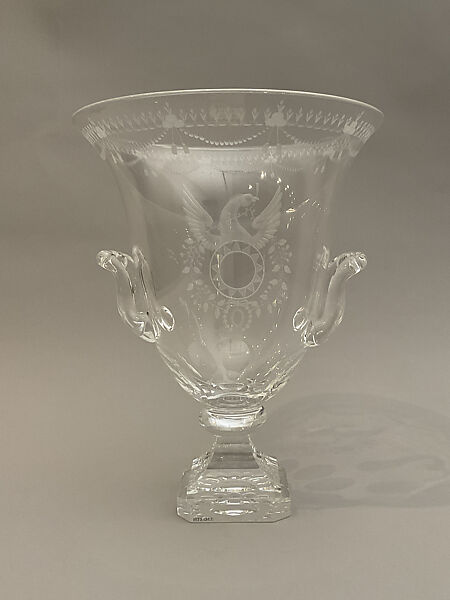 "Strawberry Mansion" Vase, Frederick Carder (American (born England) Brierley, Staffordshire, England 1863–1963 Corning, New York), Glass 