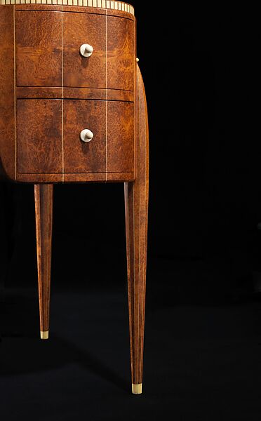 "David-Weill" Desk, Emile-Jacques Ruhlmann (French, Paris 1879–1933 Paris), Amboyna, ivory, sharkskin, silk, metal, oak, lumber-core plywood, poplar, walnut, birch, macassar ebony