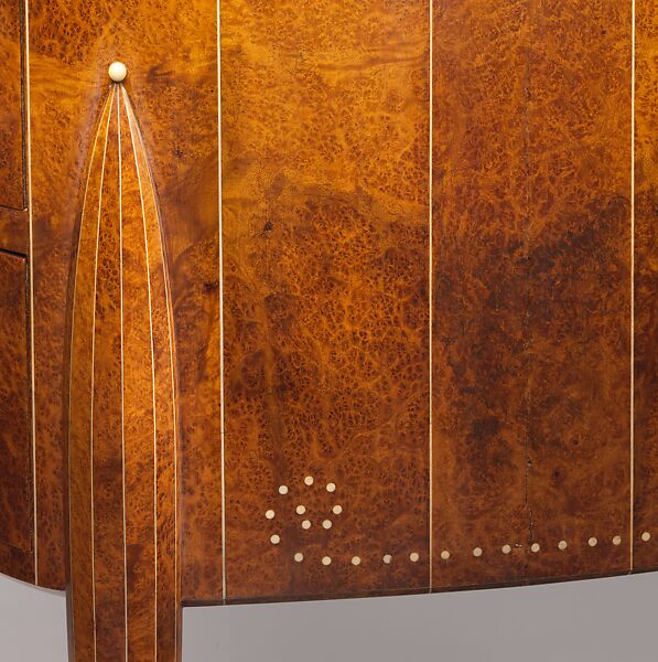"David-Weill" Desk, Emile-Jacques Ruhlmann (French, Paris 1879–1933 Paris), Amboyna, ivory, sharkskin, silk, metal, oak, lumber-core plywood, poplar, walnut, birch, macassar ebony