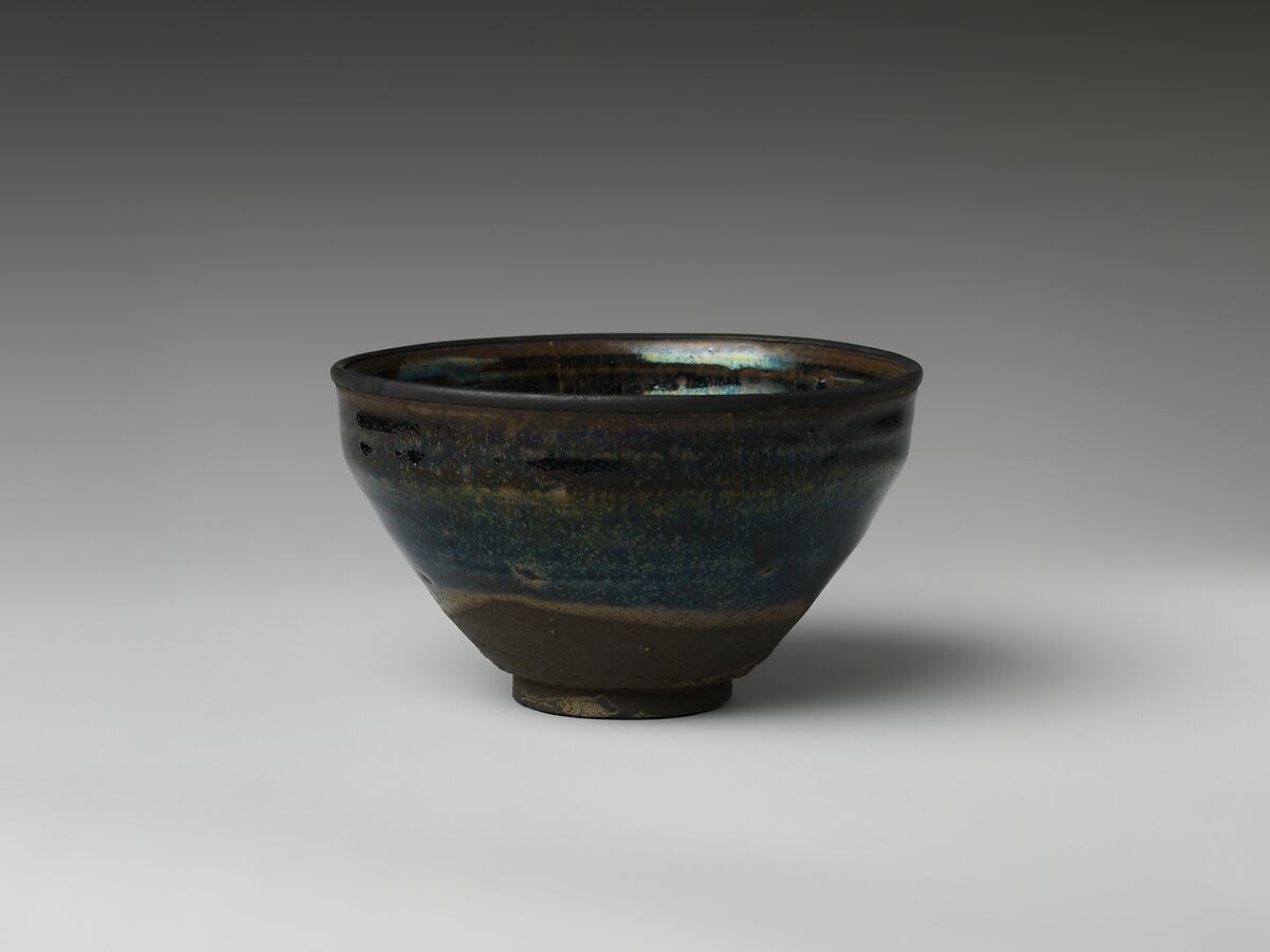 Teabowl (Chawan), Stoneware with iron-oxide glaze (Seto ware), Japan