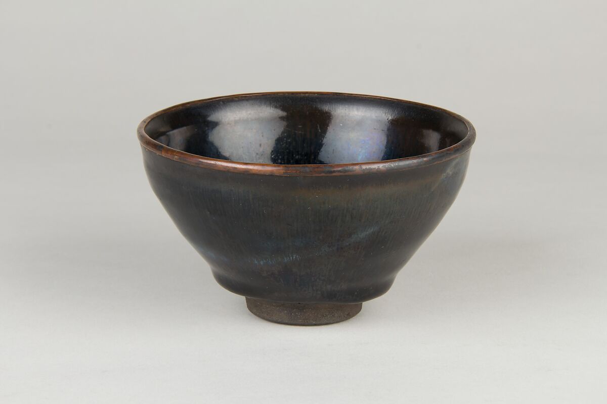 Tea bowl, Stoneware with “hare’s-fur” glaze (Jian ware), China