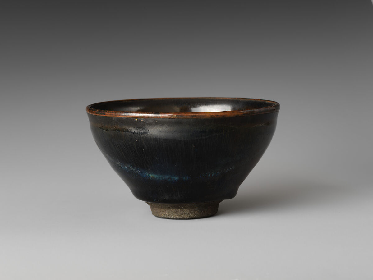 Tea bowl, Stoneware with “hare’s-fur” glaze (Jian ware), China 
