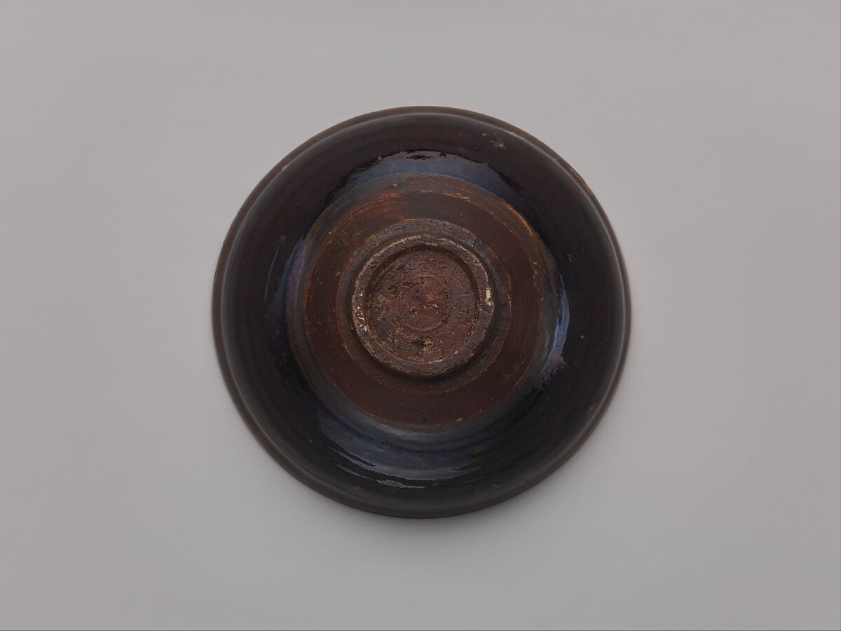 Tea bowl with decoration of six-petaled flowers, Stoneware with black and brown glazes and paper-cut designs (Jizhou ware), China