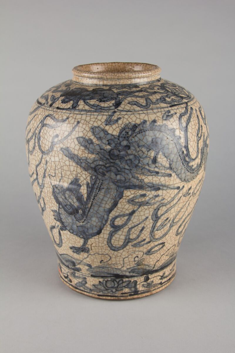 Jar with dragon, Porcelain painted in underglaze cobalt blue (Zhangzhou ware), China 