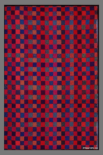 "Checkerboard" Textile, Theodore Hallman (American, born 1933), Wool, rayon and cotton 