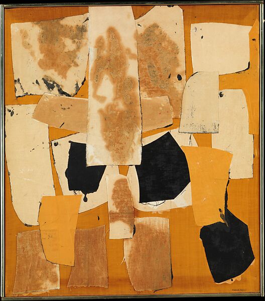 Yellow Collage, Conrad Marca-Relli (American, Boston, Massachusetts 1913–2000 Parma), Collage of pieces of fabric, mounted on canvas 