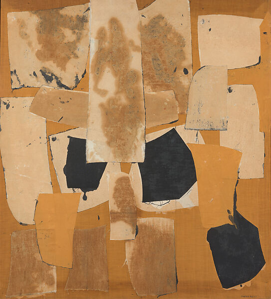 Yellow Collage, Conrad Marca-Relli (American, Boston, Massachusetts 1913–2000 Parma), Collage of pieces of fabric, mounted on canvas 