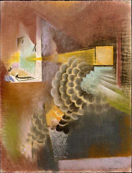 Slide Lecture at the Metropolitan Museum, Max Weber (American (born Russia), Bialystok 1881–1961 Great Neck, New York), Pastel on paper 