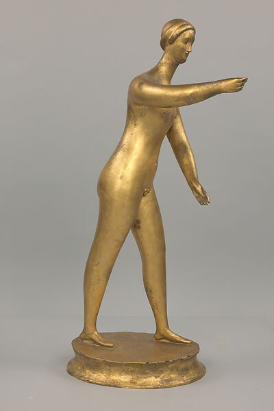 Standing Female, Elie Nadelman (American (born Poland), Warsaw 1882–1946 Riverdale, New York), Bronze, gilt