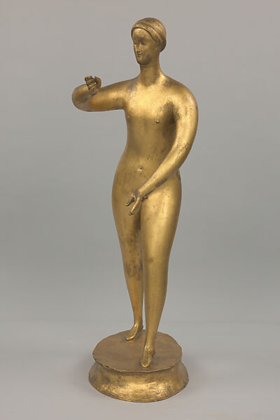 Standing Female, Elie Nadelman (American (born Poland), Warsaw 1882–1946 Riverdale, New York), Bronze, gilt