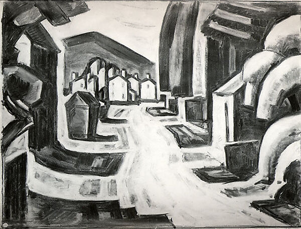 Form and Light Motif in West New Jersey, Oscar Bluemner (American (born Germany), Hanover 1867–1938 Braintree, Massachusetts), Charcoal wash on paper 