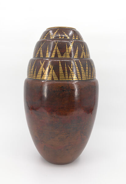 Vase, Jean Dunand (French (born Switzerland), Lancy 1877–1942 Paris), Copper, plated gold