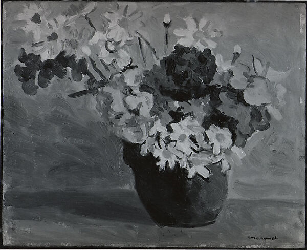 Vase of Flowers, Albert Marquet (French, Bordeaux 1875–1947 Paris), Oil on wood 