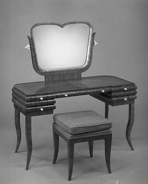 Stool, Bruno Paul (German, Seifhennersdorf 1874–1968 Berlin), Tulipwood veneer and fabric (upholstery)