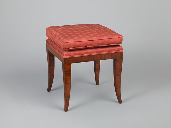 Stool, Bruno Paul (German, Seifhennersdorf 1874–1968 Berlin), Tulipwood veneer and fabric (upholstery) 