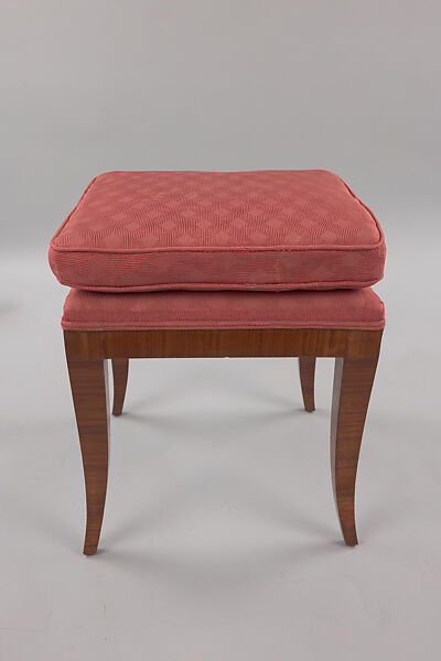 Stool, Bruno Paul (German, Seifhennersdorf 1874–1968 Berlin), Tulipwood veneer and fabric (upholstery)