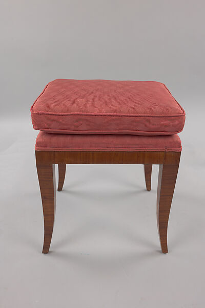 Stool, Bruno Paul (German, Seifhennersdorf 1874–1968 Berlin), Tulipwood veneer and fabric (upholstery)