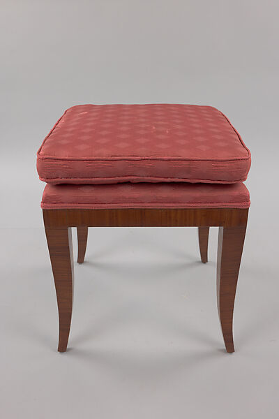 Stool, Bruno Paul (German, Seifhennersdorf 1874–1968 Berlin), Tulipwood veneer and fabric (upholstery)