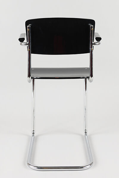 Armchair, Unknown Designer, Lacquered wood, Bakelite and chromed steel tubing, Dutch