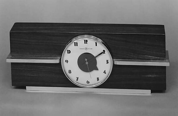 Electric clock, Gilbert Rohde (American, New York 1894–1944 New York), Brazilian rosewood, chrome 