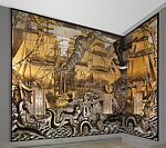 "History of Navigation" Mural, Jean Dupas  French, Glass, paint, gold, silver, palladium leaf