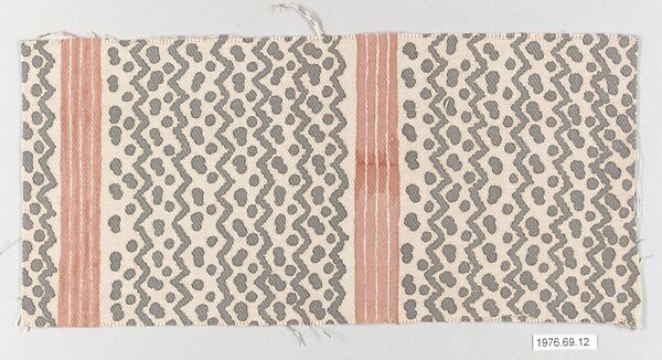 "Tapa with Stripe" Textile sample, Fortuny (Italian, founded 1906), Cotton 