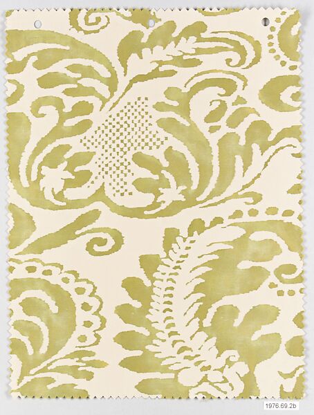 "Sevigne" Textile sample, Fortuny (Italian, founded 1906), Cotton