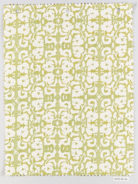 "Shiraz" Textile sample, Fortuny (Italian, founded 1906), Cotton 
