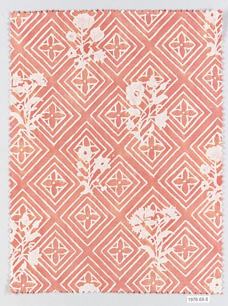 "Jupon Bouquet" Textile sample, Fortuny (Italian, founded 1906), Cotton 