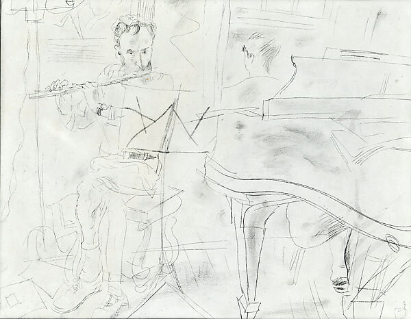 George Biddle Playing the Flute