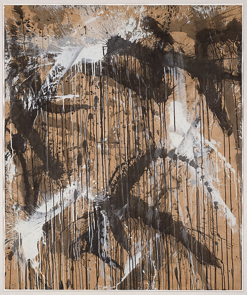 Untitled, Norman Bluhm (American, Chicago, Illinois 1920–1999 East Wallingford, Vermont), Ink and gouache on brown paper 