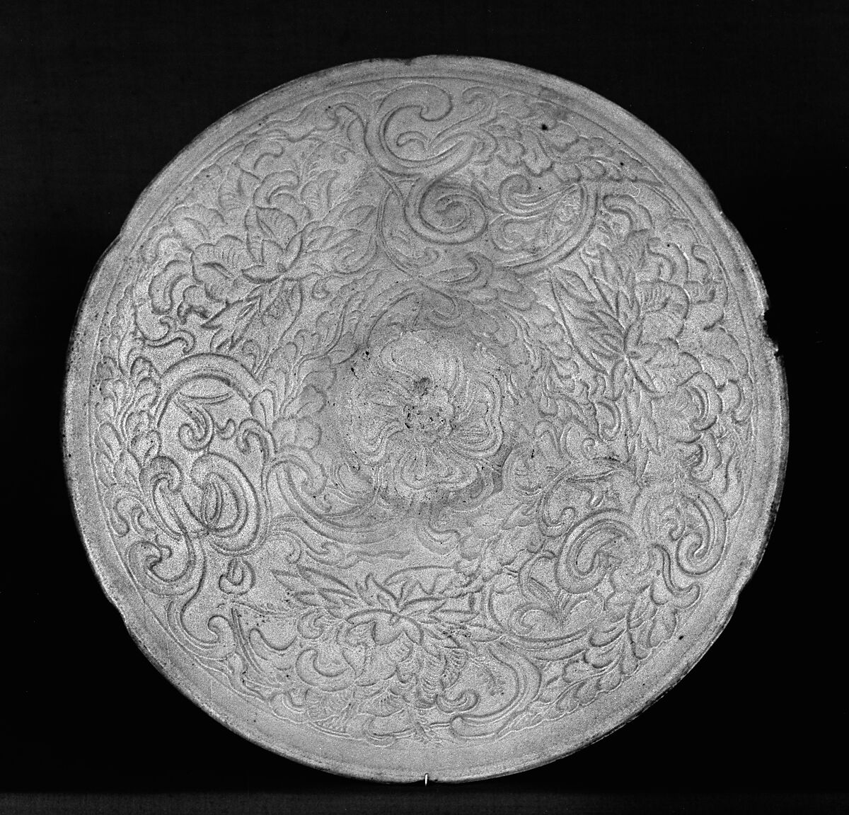 Bowl with floral scrolls, Porcelain with mold-impressed decoration (Ding-type ware), China 