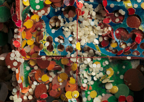 Untitled #87b, Howardena Pindell (American, born Philadelphia, Pennsylvania, 1943), Cut and torn pasted paper, punched paper, acrylic, watercolor, board, and thread on board, mounted on board