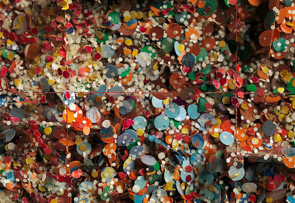 Untitled #87b, Howardena Pindell (American, born Philadelphia, Pennsylvania, 1943), Cut and torn pasted paper, punched paper, acrylic, watercolor, board, and thread on board, mounted on board