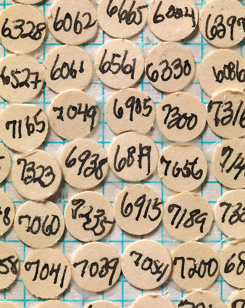 Untitled #2, Howardena Pindell (American, born Philadelphia, Pennsylvania, 1943), Pen and black ink and pasted punched paper on graph paper