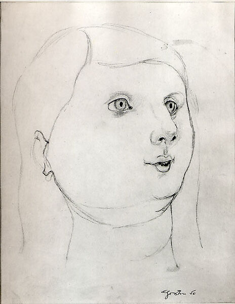 Untitled (woman's head), Peter Agostini (American, New York 1913–1993 New York), Graphite on tracing paper 