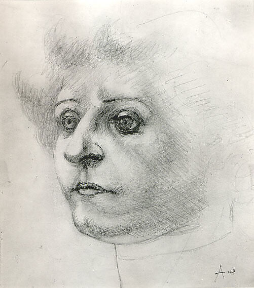 Untitled (woman's head), Peter Agostini (American, New York 1913–1993 New York), Graphite on paper 
