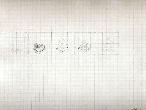 Drawing for "Graceland Mansion", Jennifer Bartlett (American, Long Beach, California 1941–2022 Amagansett, New York), Graphite on graph paper 