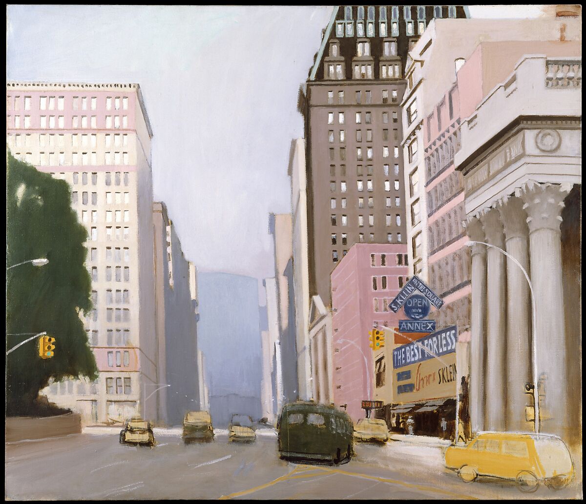 Union Square, Looking up Park Avenue, Fairfield Porter (American, Winnetka, Illinois 1907–1975 Southampton, New York), Oil on canvas 